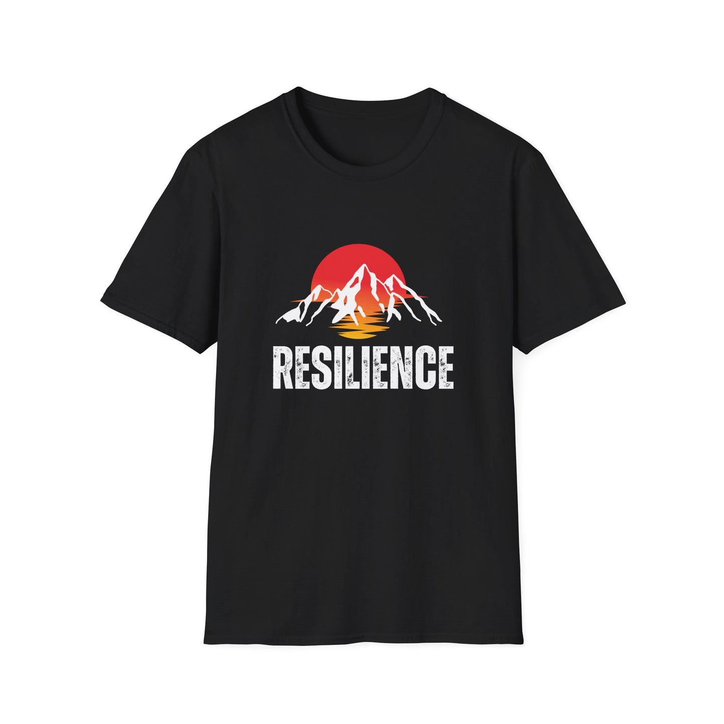 A Resilience Mountain Unisex Softstyle T-Shirt - Inspiring Nature Graphic Tee
