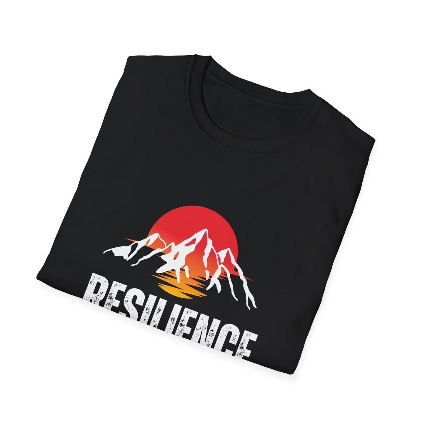 A Resilience Mountain Unisex Softstyle T-Shirt - Inspiring Nature Graphic Tee