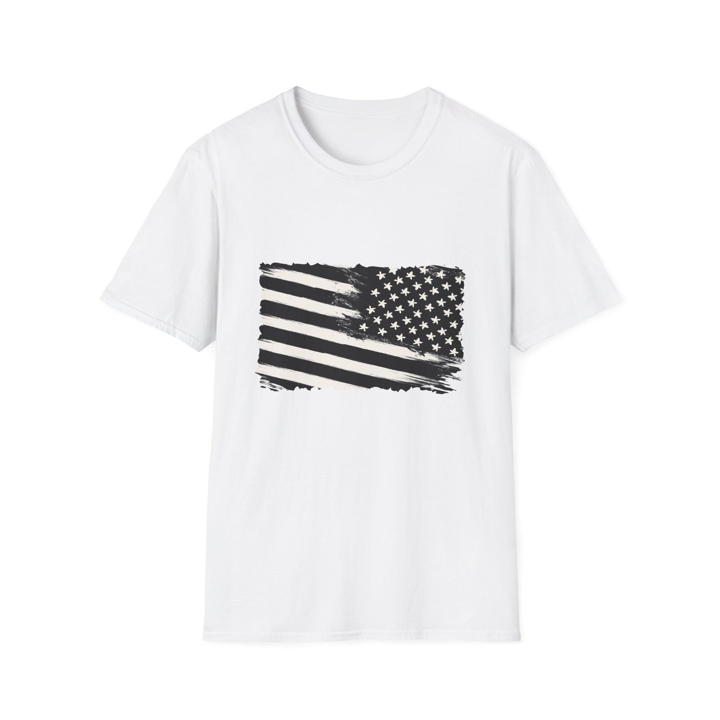 Feeling Patriotic Here's A Unisex Softstyle T-Shirt - Distressed American Flag Design