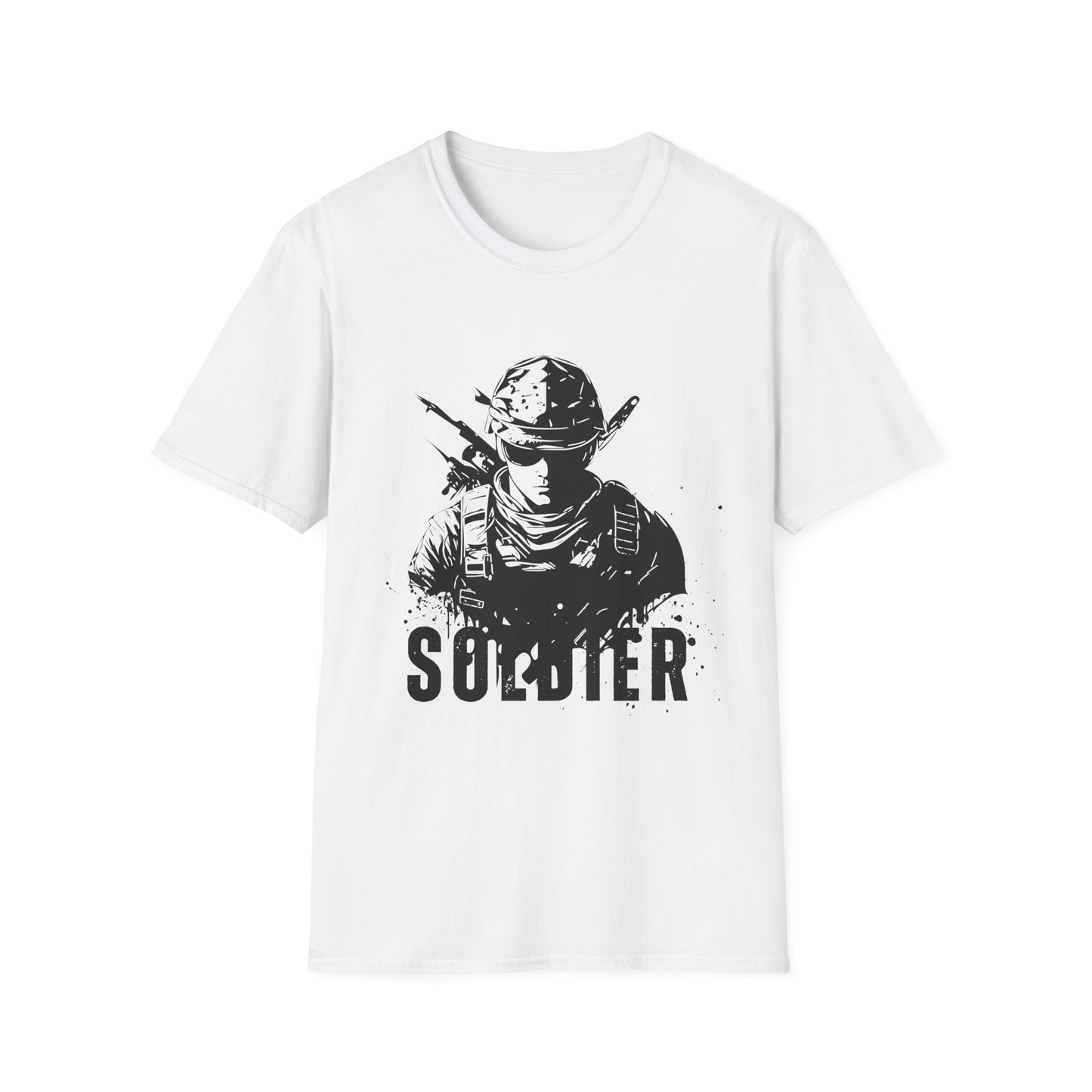 A Heroic Soldier Unisex Softstyle T-Shirt - Bold Graphic Tee for Veterans and Supporters