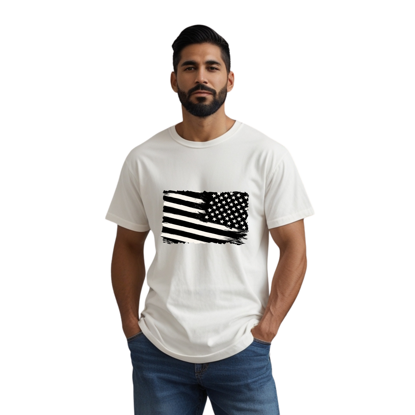 Feeling Patriotic Here's A Unisex Softstyle T-Shirt - Distressed American Flag Design