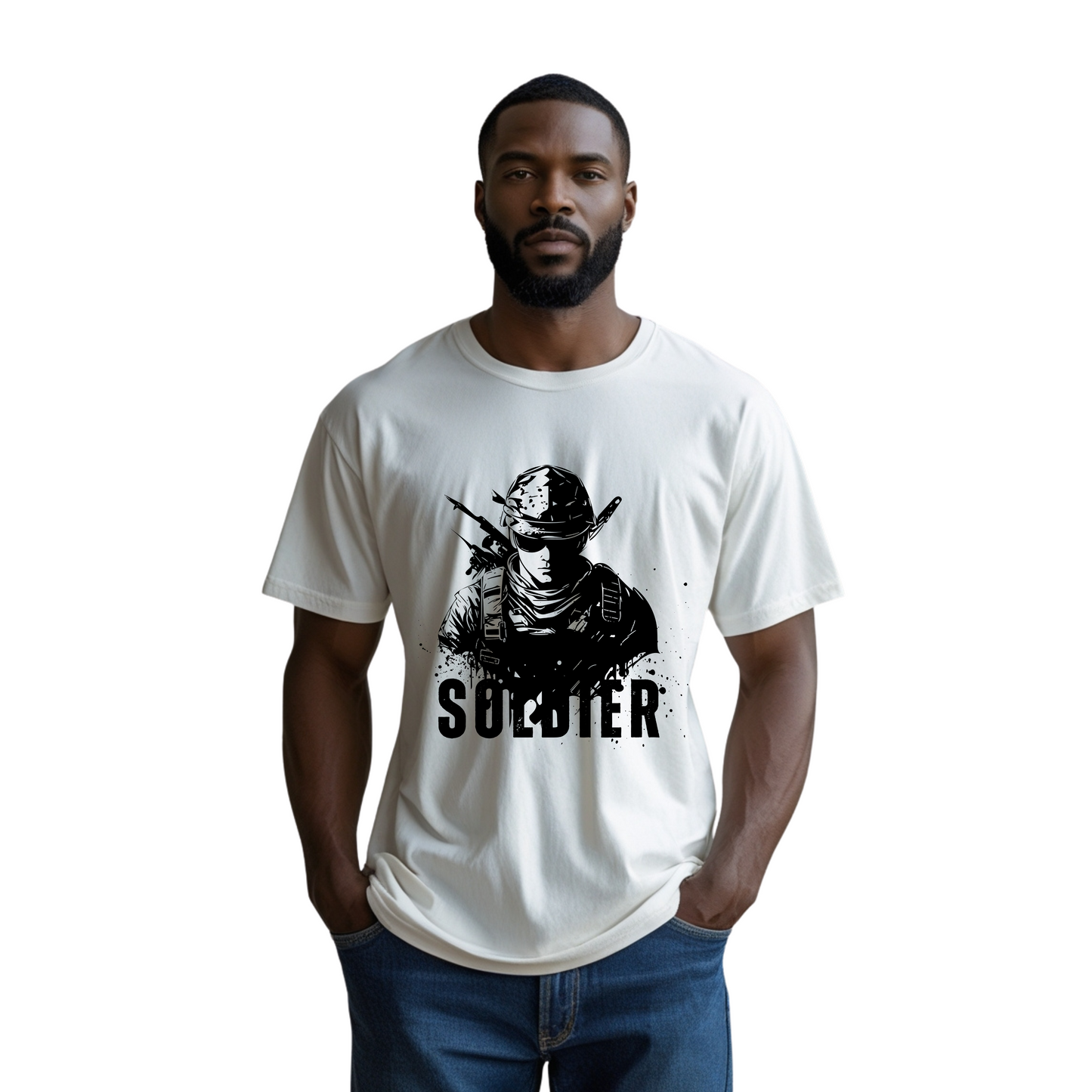 A Heroic Soldier Unisex Softstyle T-Shirt - Bold Graphic Tee for Veterans and Supporters