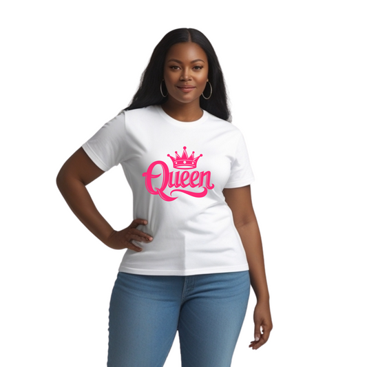 Queen Crown Unisex T-Shirt - Softstyle Apparel for Confident Women
